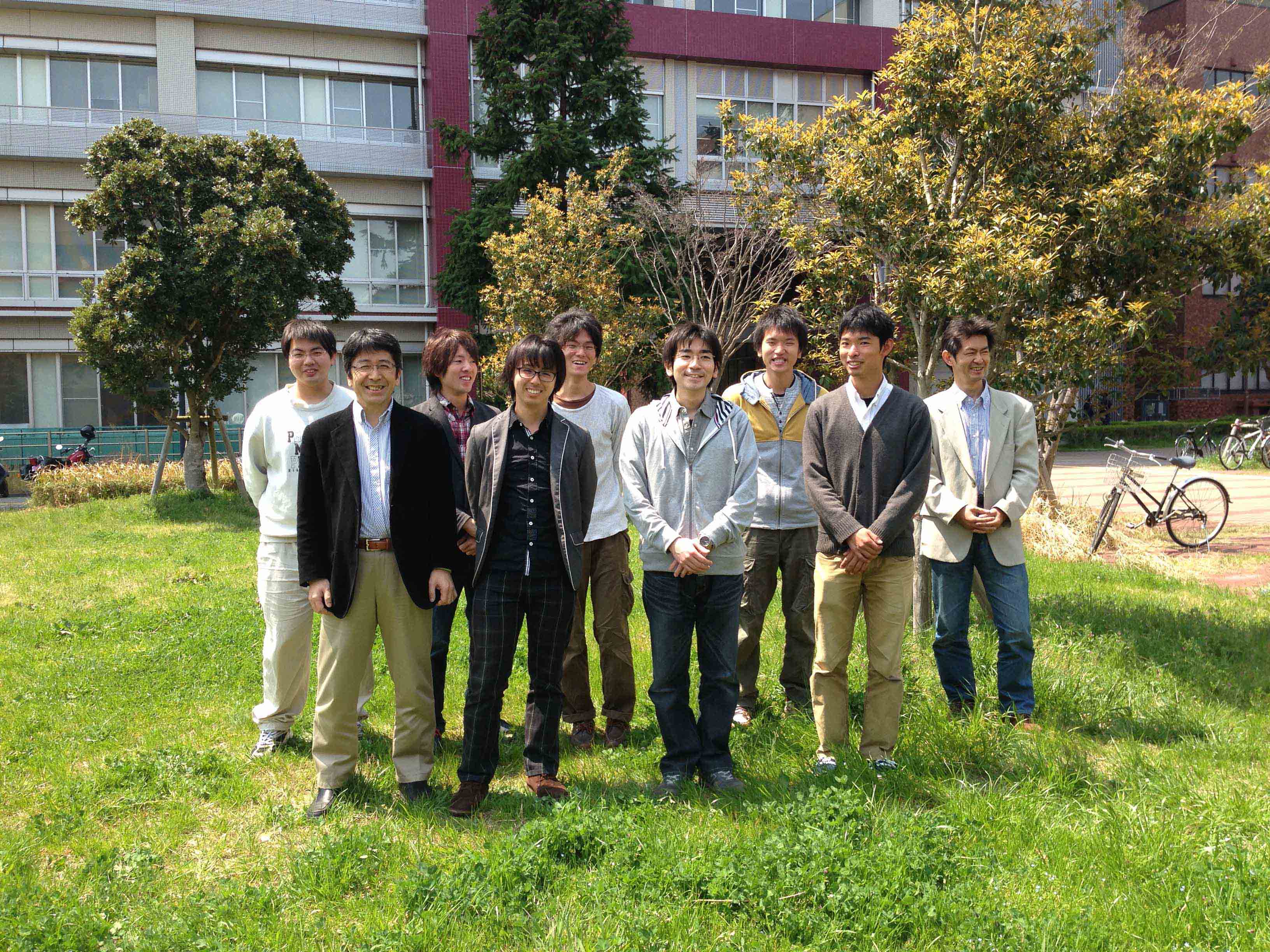 All members except in front of Laboratory of Advanced Research B buildingtaken All members on April 17, 2014
