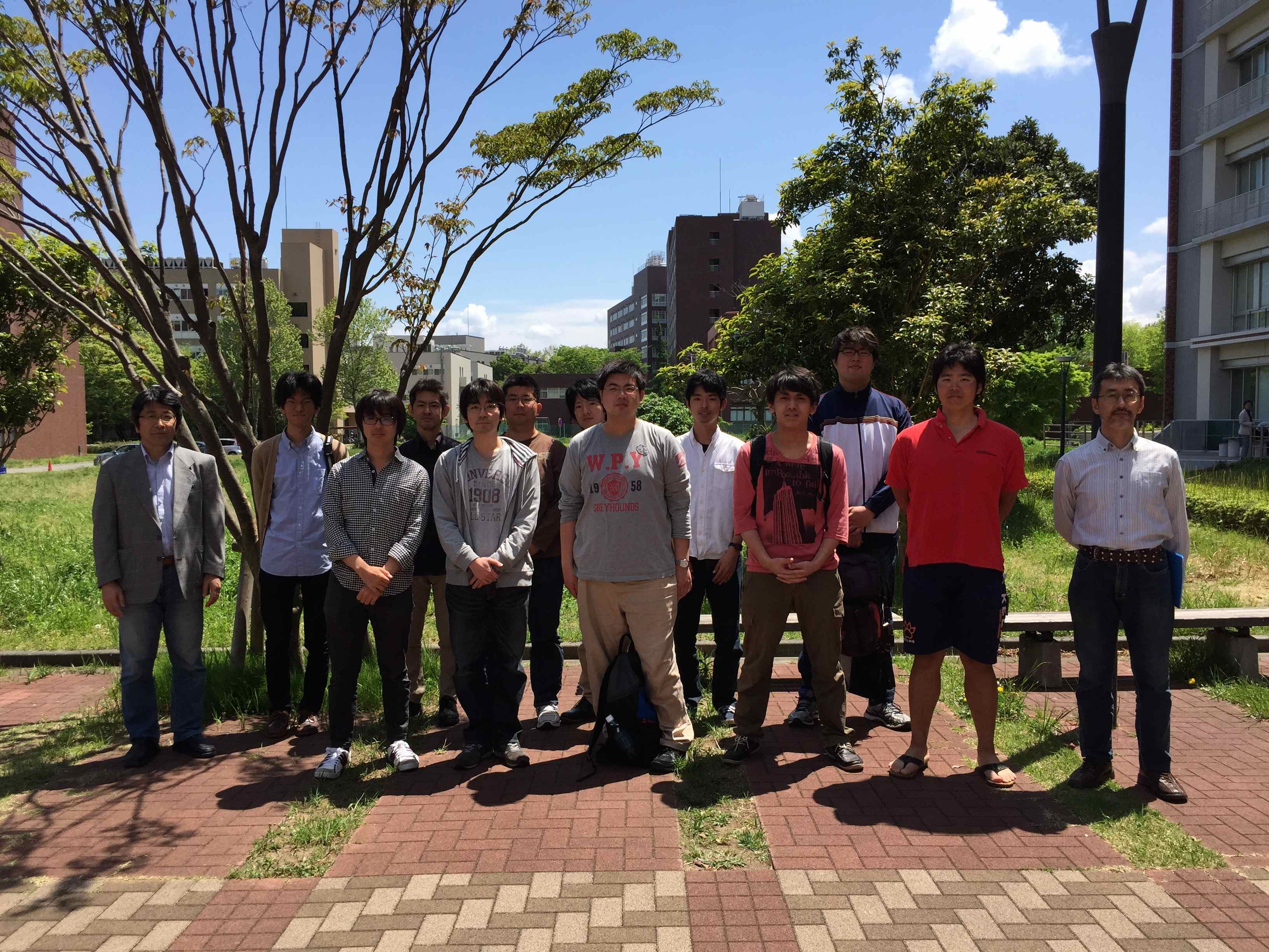 All members except in front of Laboratory of Advanced Research B buildingtaken All members on April 23, 2015